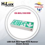 HiLux LED Exit Box-Type Exit Runner Down Arrow EX-BXL10G/99D (Green)