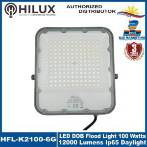 HiLux Outdoor LED DOB Flood Light 100 Watts 12000 Lumens IP65 Daylight HFL-K2100-6G 120Lumens/Watts (Grey)