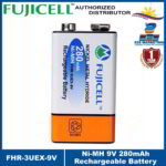 Fujicell Ni-MH 9V 280mAh Rechargeable Battery FHR-3UEX-9V