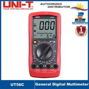 UNI-T UT58C Digital Multi-Tester with Added functions, Temperature Measurement Mode, with K-type Temperature Probe, Data hold; 20A AC/DC Current Measurement UT-58C