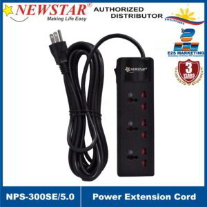 Newstar Powerstrip 3 UN Sockets w/ One Switch 5 meters (Black) NPS-300SE/5.0