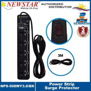 Newstar Power Strip Surge Protector (3 Meters) (Black) NPS-508WY/3.0-BK