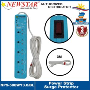 Newstar Power Strip Surge Protector (3 Meters) (Blue) NPS-508WY/3.0-BL