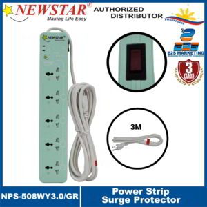 Newstar Power Strip Surge Protector (3 Meters) (Green) NPS-508WY/3.0-GN