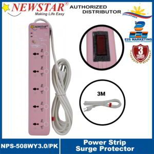 Newstar Power Strip Surge Protector (3 Meters) (Pink) NPS-508WY/3.0-PK