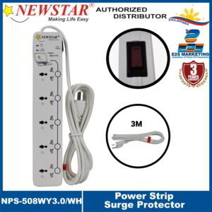 Newstar Power Strip Surge Protector (3 Meters) (White) NPS-508WY/3.0-WH