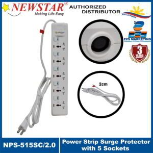 Newstar Powerstrip 5 Universal Sockets w/ Individual Switches (2 Meters) NPS-515SC/2.0