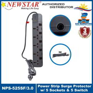 Newstar Powerstrip 5 Universal Sockets w/ Individual Switches (3 Meters) NPS-525SF/3.0