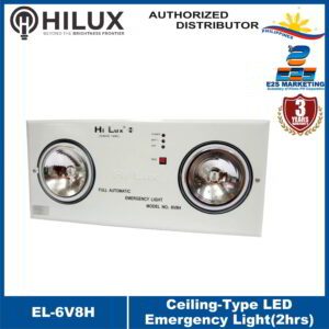 HiLux Recessed Type Emergency Light LED Warm White 2 x 1.5 Watts 6V10Ah Metal Casing (15 Hours) EL-6V8H