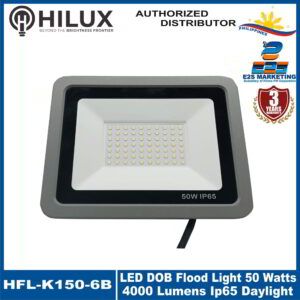 HiLux Slim-Type DOB Flood Light 50 Watts 80 Lumens/Watts IP65 Daylight HFL-K150-6B 4000 Lumens (Grey)