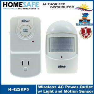 HomeSafe Wireless AC Power Outlet with Light Sensor + Motion Sensor H-422RP5