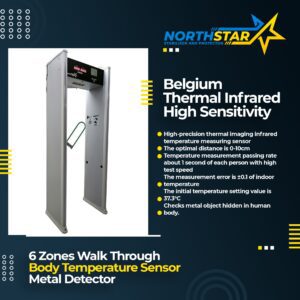 Northstar WalkThru Body Temperature Scanner with 6 Zones Metal Detection Gate N-WMT006-MS