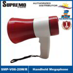Supremo Handheld Lithium Battery Megaphone 3.7V 20 Watts Talk/Play/Siren/USB/TF Cards/Record/Bluetooth  SMP-V06-20W/R