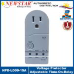Newstar NPD-LD09-15A Voltage Protector Adjustable Time-On-Delay (American Standard 5-45P Plug 350° Rotatable) Power On Delay